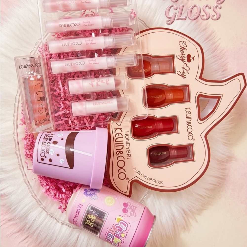 KEVIN&COCO Lip Gloss Set - Pink & Red Shades